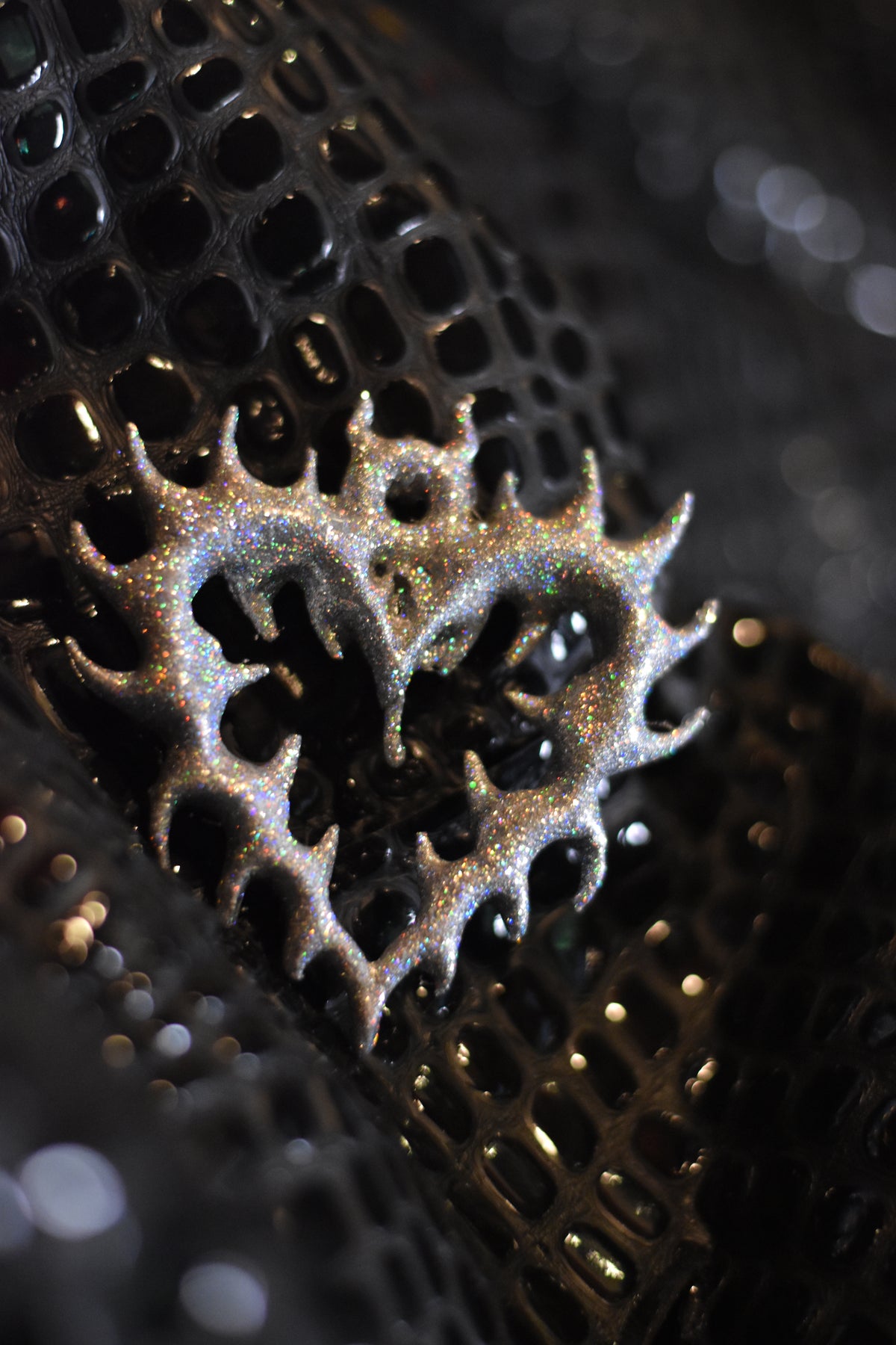 💕Thorny Heart - Silver Glitter